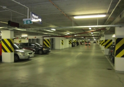 Badania defektoskopowe połączeń płyt stropowych wbudowanych w stropy wielopoziomowego garażu podziemnego w budynku biurowym w Warszawie, 2012